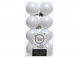  16's Baubles Shatterproof Matte 4cm- Winter White in Kuwait