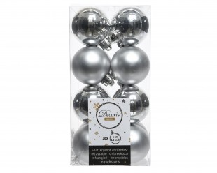  16's Baubles Shatterproof Mix 4cm- Silver in Kuwait