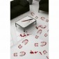 BLOOD FOOTSTEPS ADHESIVE BOOTS, 2 X 25X70 CMS.