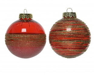  Christmas Bauble Shatterproof Tranparent Glitter (2asstd.) in Kuwait