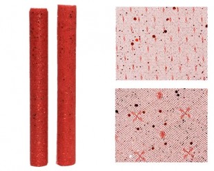  Deco Fabric Polyester Glitter And Flitter 2ass - Red in Salwa