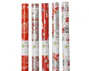  Giftwrapping Paper 5ass - Red Silver in Salwa
