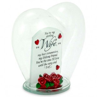 Buy Glass Heart Quotation- You're My Darling Wife in Kuwait