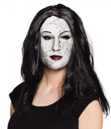 Buy Latex Face Mask Zombie Girl With Hair in Kuwait