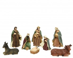  Nativity Set Maria, Joseph, Jesus, 3 Kings, Cow, Donkey in Salwa