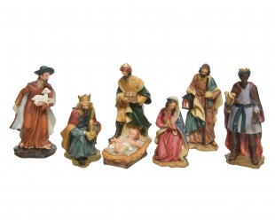  Nativity Set Maria, Joseph, Jesus, Shepherd, 3 King 7 Figures in Salwa