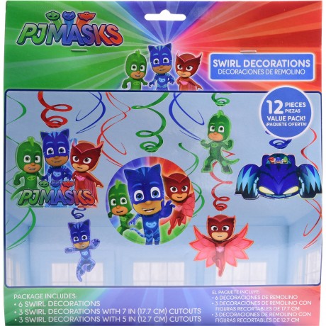 PJ Masks Swirl Decorations Value Pack (12 Pieces)