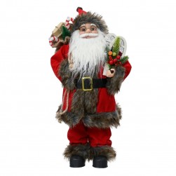 Buy Santa Polyester Plastic Body With Red Coat L23-w14-h45cm in Kuwait