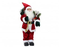 Buy Santa Polyester Plastic Body With Red Coat With Christmas Hat L23-w14-h45cm in Kuwait