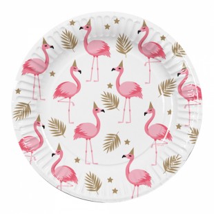  Set 10 Paper Plates Flamingo (23 Cm Dia) Costumes in Shuwaikh