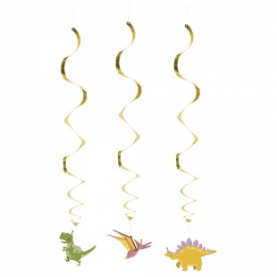  Set 3 Decoration Swirls Dino Party 3 Ass Double Side  Accessories in Kuwait