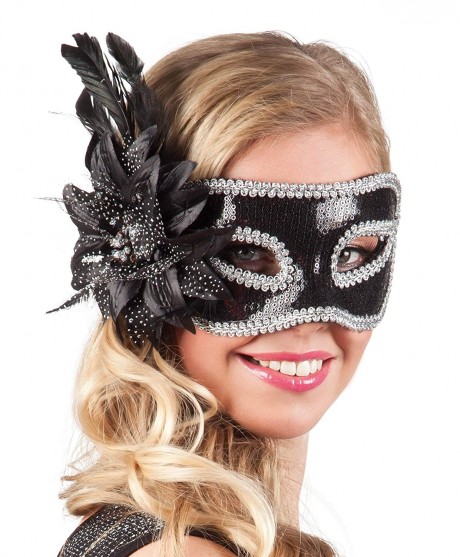 Venetian eye mask Fiore black