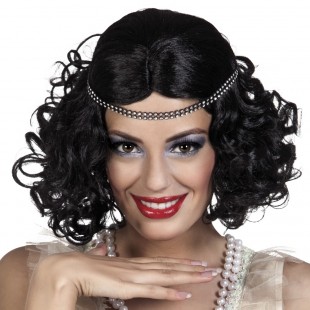  Wig Flapper Black With Headband Costumes in Kuwait